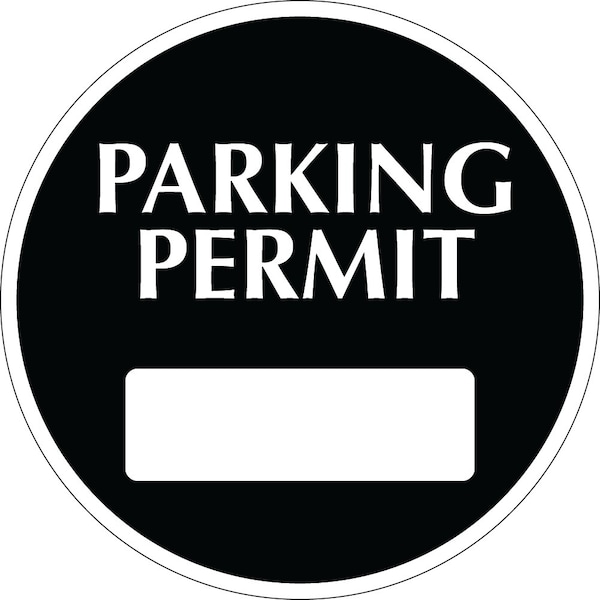 Lustre-Cal Repositionable Parking Permit Black 3in x 3in Circle 1 Blank No Pad, 50PK 253743Py1KDi0000 - main